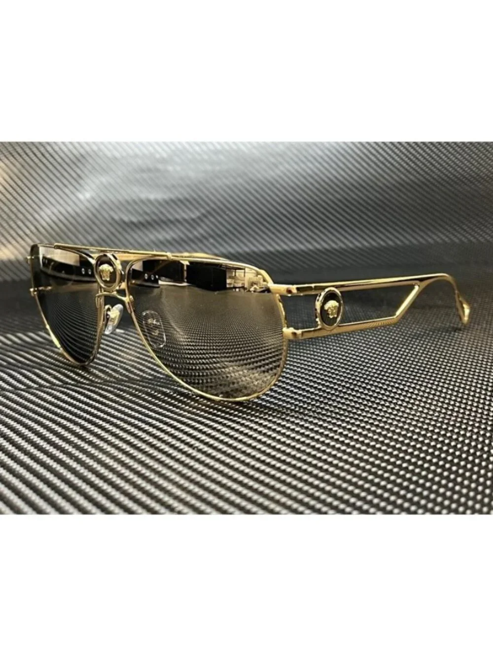 New Versace Men  Pale Gold Sunglasses  60- 15- 140